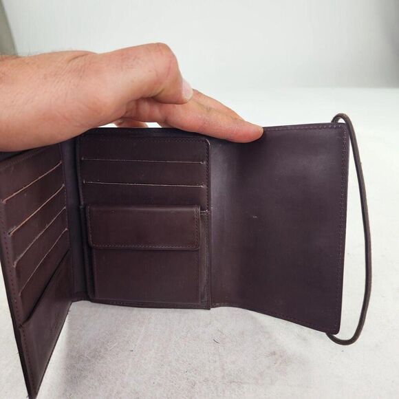 Louis Vuitton Epi Porte Monnaie Elastic Trifold Wallet Brown Leather Card Holder - Picture 11 of 14